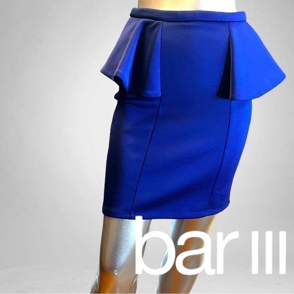 BAR III Royal Blue Peplum Skirt Size M